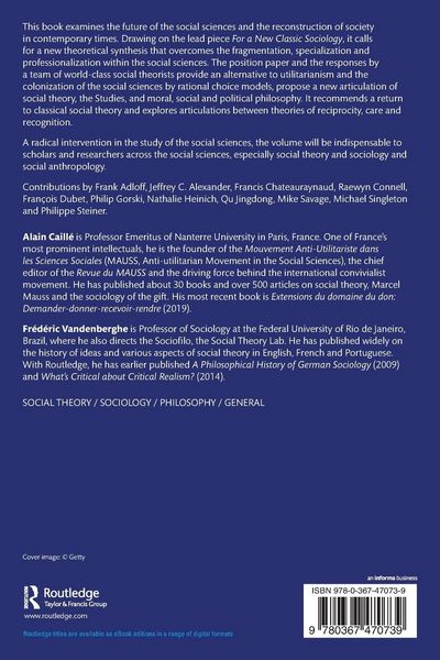 Produktbild: For a New Classic Sociology
