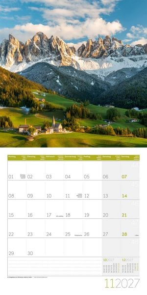 Produktbild: Alpen Kalender 2027 - 30x30 - Art12