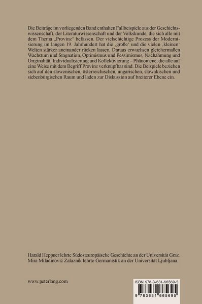 Produktbild: Provinz als Denk- und Lebensform