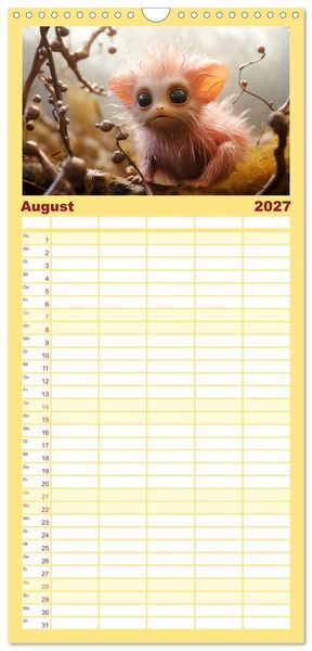 Produktbild: Familienplaner 2027 - Galaktische Wesen mit 5 Spalten (Wandkalender, 21 x 45 cm) CALVENDO
