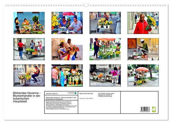 Produktbild: Bl&uuml;hendes Havanna - Blumenh&auml;ndler in der kubanischen Hauptstadt (Wandkalender 2026 DIN A2 quer), CALVENDO Monatskalender