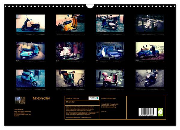 Produktbild: Motorroller (Wandkalender 2026 DIN A3 quer), CALVENDO Monatskalender