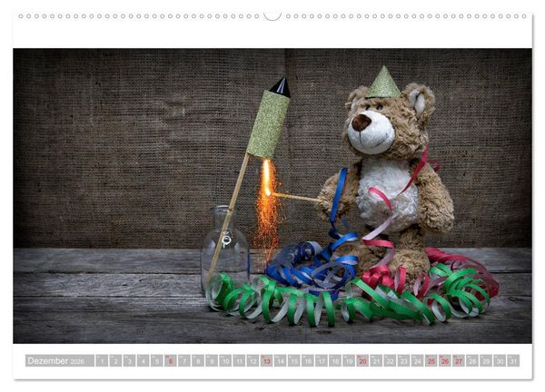 Produktbild: Eddy, der Teddy - 12 Bilder zum Schmunzeln (Wandkalender 2026 DIN A2 quer), CALVENDO Monatskalender