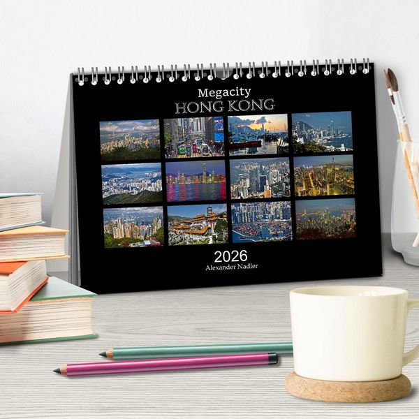 Produktbild: Megacity Hong Kong (Tischkalender 2026 DIN A5 quer), CALVENDO Monatskalender
