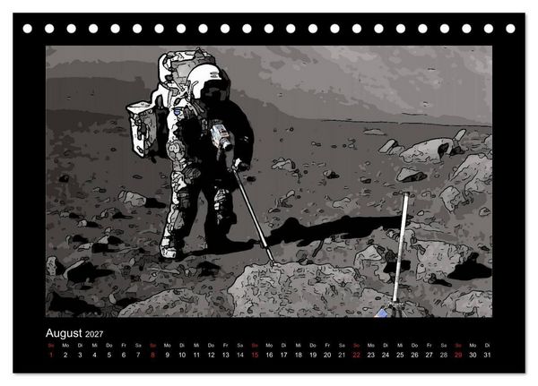 Produktbild: Landing On The Moon Like A Cartoon (Tischkalender 2027 DIN A5 quer), CALVENDO Monatskalender