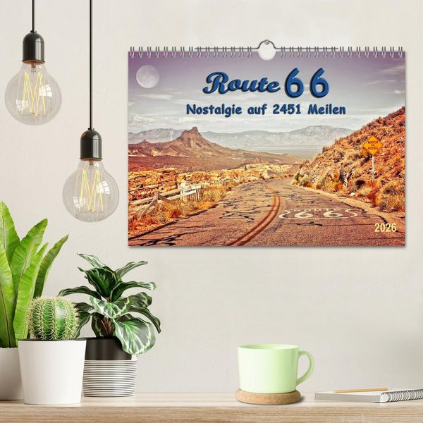 Produktbild: Nostalgie auf 2451 Meilen - Route 66 (Wandkalender 2026 DIN A4 quer), CALVENDO Monatskalender