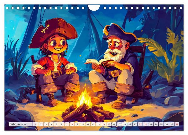 Produktbild: Piraten-Abenteuer - Die Reise zum verborgenen Schatz (Wandkalender 2026 DIN A4 quer), CALVENDO Monatskalender