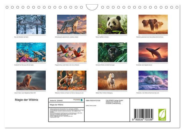 Produktbild: Magie der Wildnis (Wandkalender 2026 DIN A4 quer), CALVENDO Monatskalender