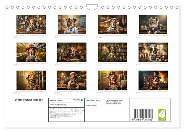 Produktbild: Wenn Hunde arbeiten (Wandkalender 2026 DIN A4 quer), CALVENDO Monatskalender