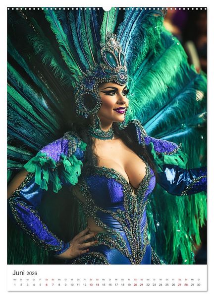 Produktbild: Tanzende Farben - Rio de Janeiro im Takt des Karnevals (hochwertiger Premium Wandkalender 2026 DIN A2 hoch), Kunstdruck in Hochglanz