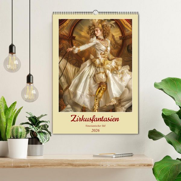 Produktbild: Zirkusfantasien - Venezianischer Stil (Wandkalender 2026 DIN A2 hoch), CALVENDO Monatskalender