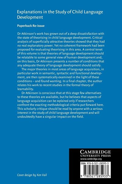 Produktbild: Explanations in the Study of Child Language Development