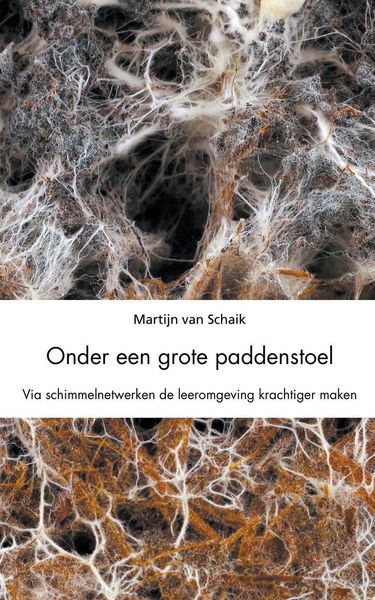 Produktbild: Onder een grote paddenstoel. Via schimmelnetwerken de leeromgeving krachtiger maken.