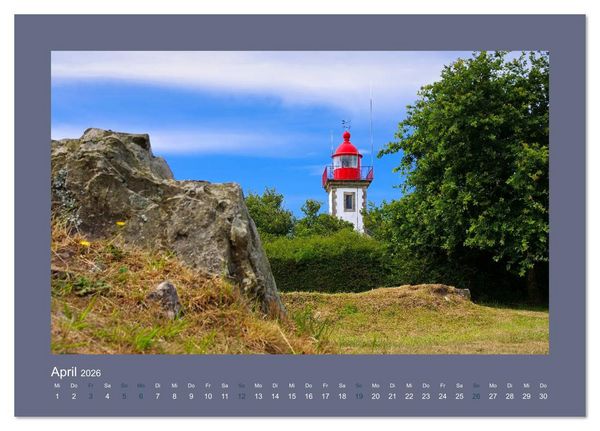Produktbild: Leuchtt&uuml;rme - Wegweiser an der bretonischen K&uuml;ste (Tischkalender 2026 DIN A5 quer), CALVENDO Monatskalender