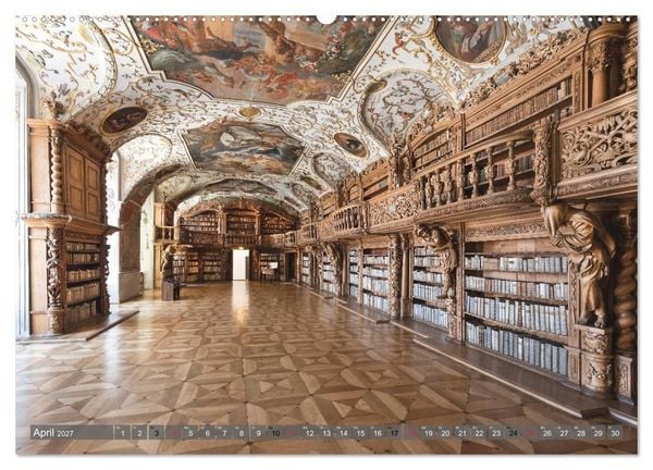 Produktbild: Kloster Waldsassen Stiftsbibliothek (hochwertiger Premium Wandkalender 2027 DIN A2 quer), Kunstdruck in Hochglanz