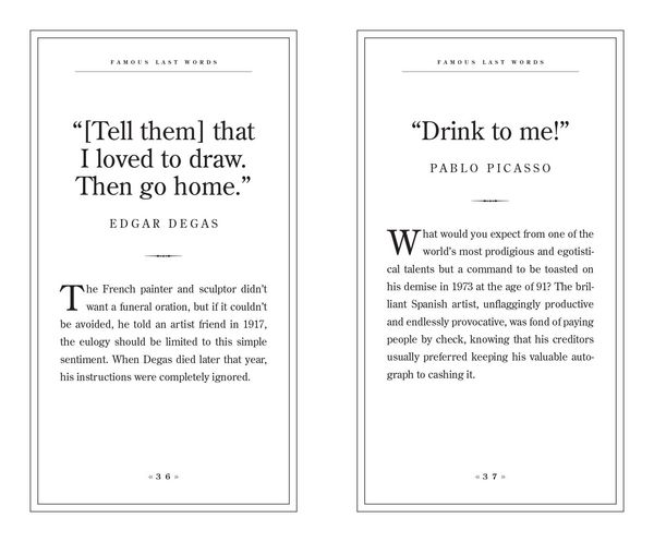 Produktbild: Famous Last Words, Fond Farewells, Deathbed Diatribes, and Exclamations Upon Expiration