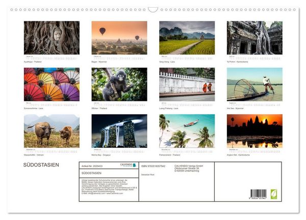 Produktbild: S&Uuml;DOSTASIEN (Wandkalender 2026 DIN A2 quer), CALVENDO Monatskalender