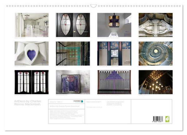 Produktbild: ArtDeco by Charles Rennie Mackintosh (Wandkalender 2026 DIN A2 quer), CALVENDO Monatskalender