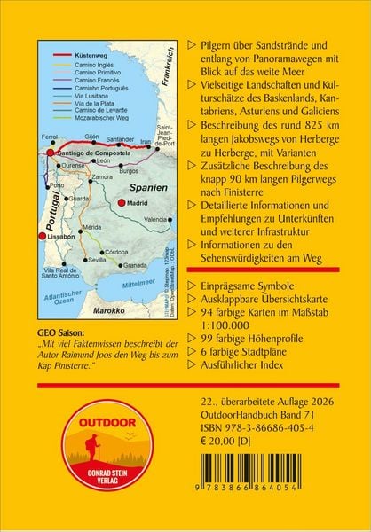 Produktbild: Spanien: Jakobsweg K&uuml;stenweg Camino de la Costa, Camino del Norte und beliebte Varianten