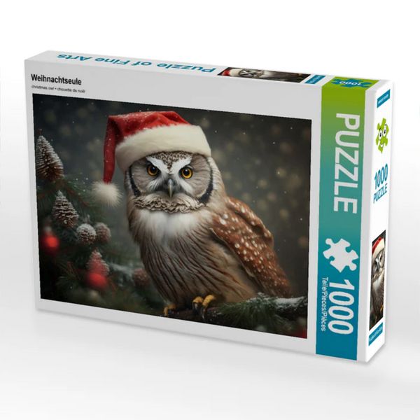 CALVENDO Puzzle Weihnachtseule | 1000 Teile Lege-Größe 64x48cm Foto-Puzzle für glückliche Stunden