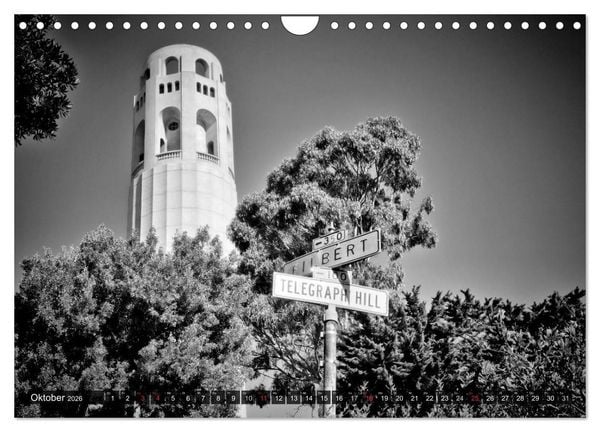 Produktbild: SAN FRANCISCO Monochrome Ansichten (Wandkalender 2026 DIN A4 quer), CALVENDO Monatskalender