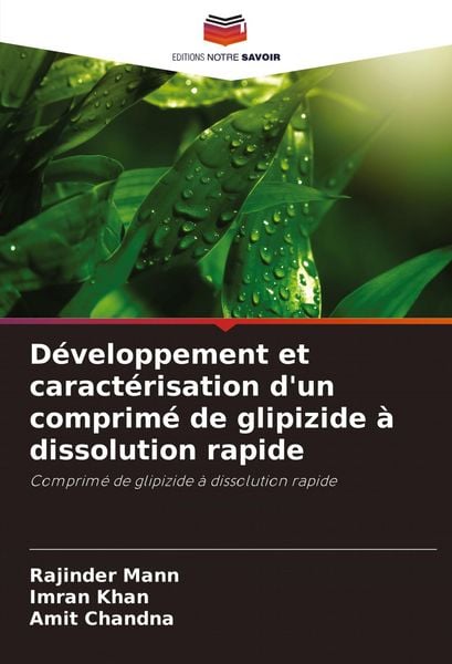 Produktbild: D&eacute;veloppement et caract&eacute;risation d'un comprim&eacute; de glipizide &agrave; dissolution rapide