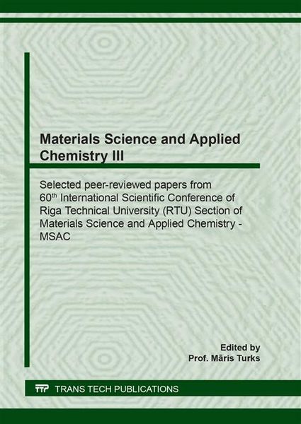 Produktbild: Materials Science and Applied Chemistry III