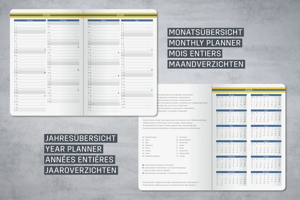 Produktbild: SIGEL L2606 Wochenkalender Linescape 2026, ca. A5, blau, gelb