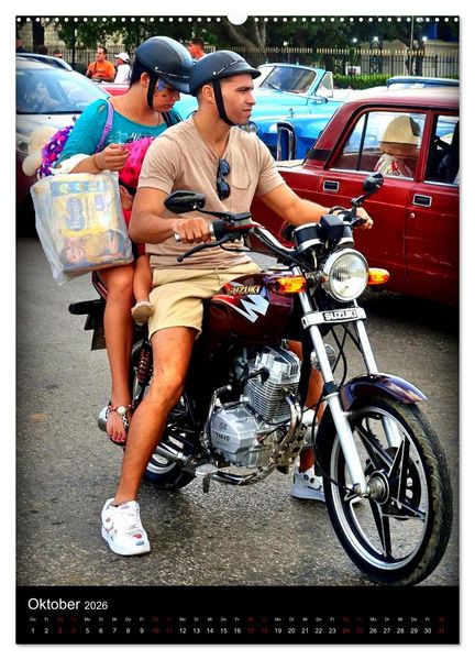Produktbild: SUZUKI BIKER IN HAVANNA (Wandkalender 2026 DIN A2 hoch), CALVENDO Monatskalender