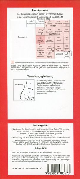 Produktbild: Freiburg / Nord 1:100 000