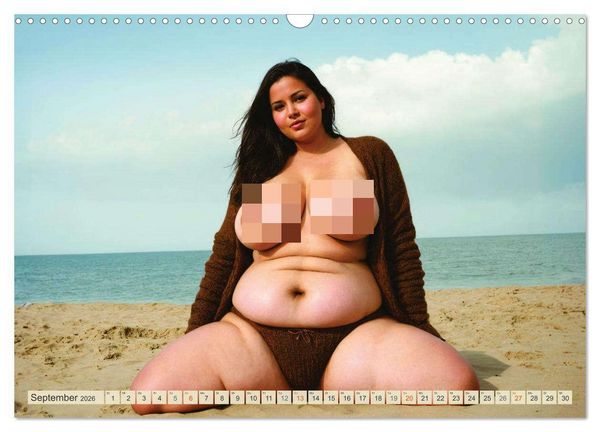 Produktbild: XXL Beach Girls Kalender - Kurvige Frauen am Strand (Wandkalender 2026 DIN A3 quer), CALVENDO Monatskalender