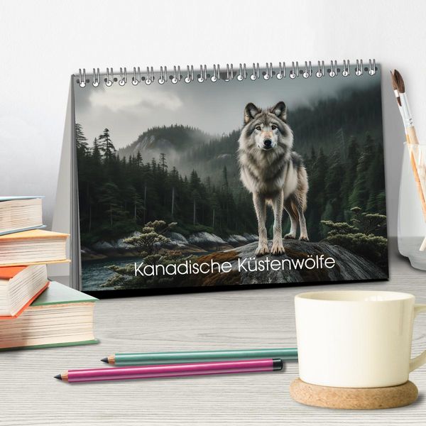 Produktbild: Kanadische K&uuml;stenw&ouml;lfe (Tischkalender 2026 DIN A5 quer), CALVENDO Monatskalender