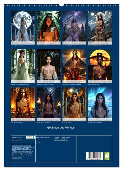 Produktbild: G&ouml;ttinnen des Mondes (hochwertiger Premium Wandkalender 2027 DIN A2 hoch), Kunstdruck in Hochglanz