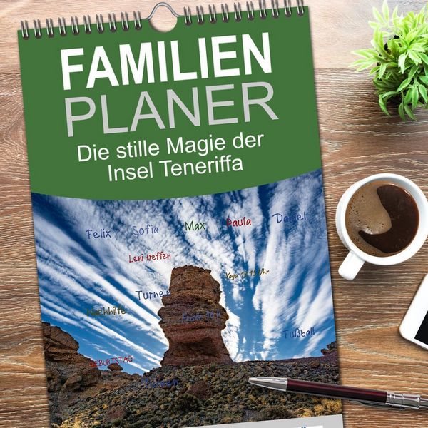 Produktbild: Familienplaner 2026 - Die stille Magie der Insel Teneriffa mit 5 Spalten (Wandkalender, 21 x 45 cm) CALVENDO
