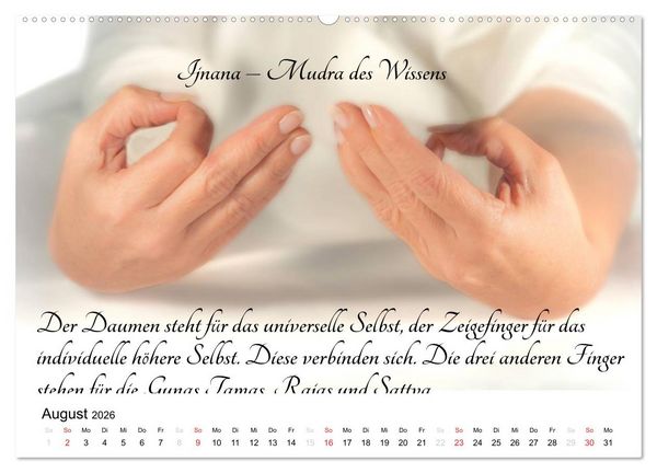 Produktbild: Mudras / 2026 (Wandkalender 2026 DIN A2 quer), CALVENDO Monatskalender