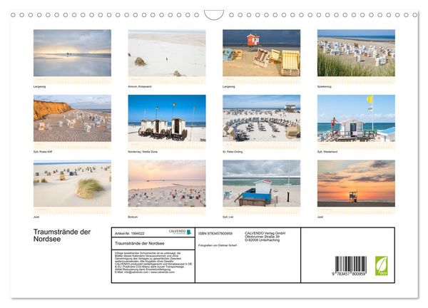 Produktbild: Traumstr&auml;nde der Nordsee (Wandkalender 2026 DIN A3 quer), CALVENDO Monatskalender
