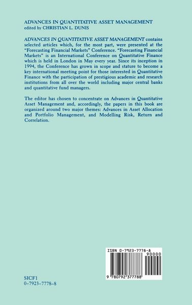 Produktbild: Advances in Quantitative Asset Management