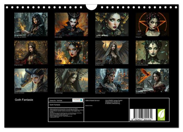 Produktbild: Goth Fantasie (Wandkalender 2026 DIN A4 quer), CALVENDO Monatskalender