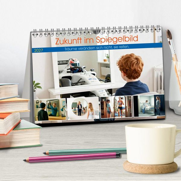 Produktbild: Zukunft im Spiegelbild - Tr&auml;ume ver&auml;ndern sich nicht, sie reifen (Tischkalender 2027 DIN A5 quer), CALVENDO Monatskalender