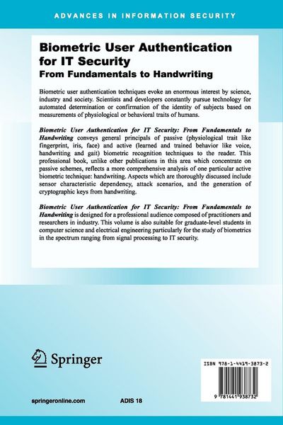 Produktbild: Biometric User Authentication for IT Security