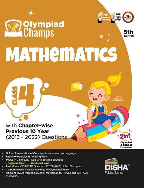 Produktbild: Olympiad Champs Mathematics Class 4 with Chapter-wise Previous 10 Year (2013 - 2022) Questions 5th Edition | Complete Prep Guide with Theory, PYQs, Past & Practice Exercise |