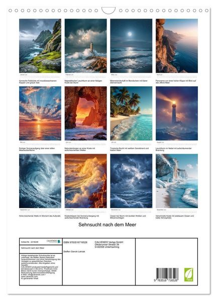 Produktbild: Sehnsucht nach dem Meer (Wandkalender 2026 DIN A3 hoch), CALVENDO Monatskalender