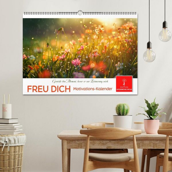 Produktbild: Freu Dich Motivations-Kalender (Wandkalender 2026 DIN A2 quer), CALVENDO Monatskalender