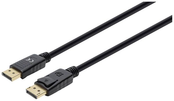 Produktbild: Manhattan DisplayPort Anschlusskabel DisplayPort Stecker, DisplayPort Stecker 2.00m Schwarz 355575 dreifach geschirmt, PVC-Mantel