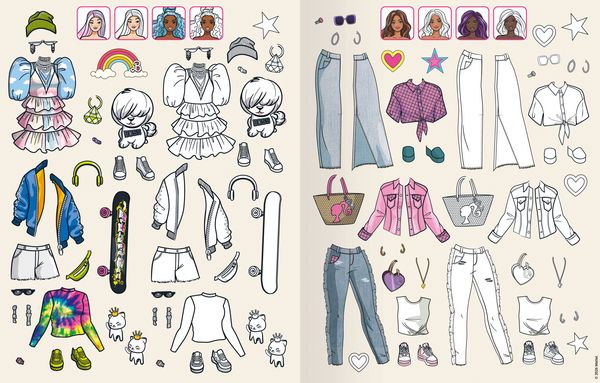 Produktbild: Mein Ausmalstickerbuch Barbie - Anziehpuppen