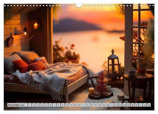 Produktbild: Gem&uuml;tliche Miniwelten (Wandkalender 2026 DIN A3 quer), CALVENDO Monatskalender