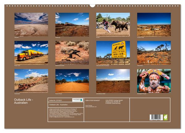 Produktbild: Outback Life - Australien (Wandkalender 2026 DIN A2 quer), CALVENDO Monatskalender