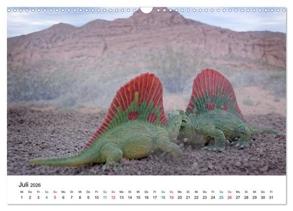 Produktbild: Faszination Urzeit - wenn Spielzeugdinos zum Leben erwachen (Wandkalender 2026 DIN A3 quer), CALVENDO Monatskalender