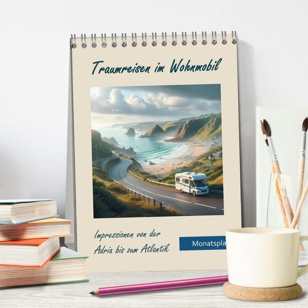 Produktbild: Traumreisen im Wohnmobil (Tischkalender 2026 DIN A5 hoch), CALVENDO Monatskalender