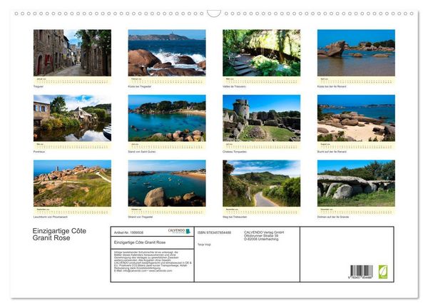 Produktbild: Einzigartige C&ocirc;te Granit Rose (Wandkalender 2026 DIN A2 quer), CALVENDO Monatskalender